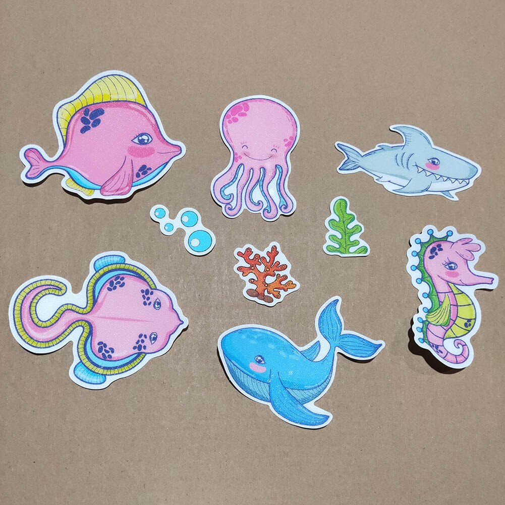 Non Slip Bathtub Stickers Marine Life Bathroom Adhesive for Bath Tub Stairs Shower Room Bath Safety Stickers Bathtubs BDF99: marine fish