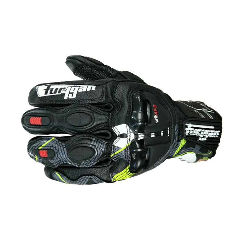 Furygan AFS19 Leer Hard Shell Lederen Handschoenen Racing Fietsen Mountainbike -Resistente Handschoenen Off-Road Motorhandschoenen: YELLOW / Xl