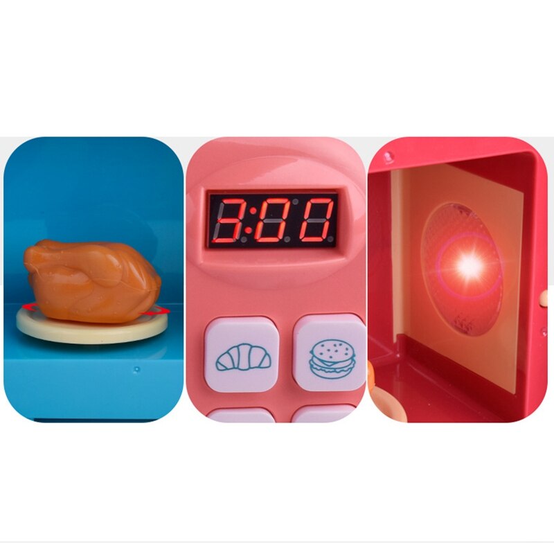Ensemble de jeu de cuisine à micro-ondes pour enfants avec faux micro-ondes électrique avec sons et lumières idéal pour les tout-petits