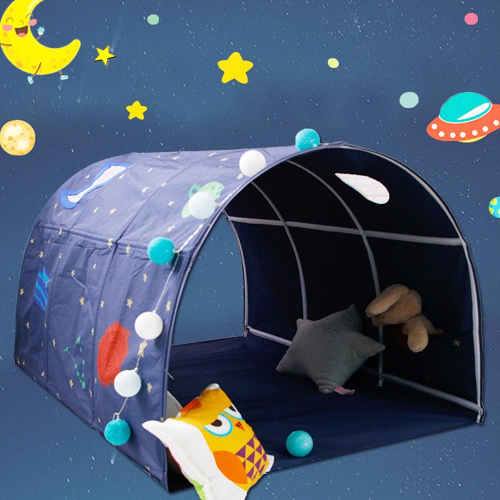 Tunnel Tent voor Twin Bedden Ruimte Galaxy kinderen Bed Tent Tunnel Jongens Spel Huis Speelgoed Voor Kids Kinderen