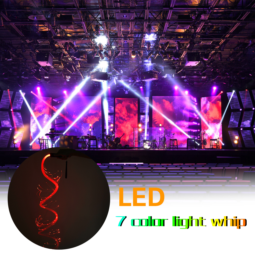 7 colors LED Fiber light Whip Dance Whip 3w fiber optic flashlight for KTV Parties Lights Shows EDM Music Festival