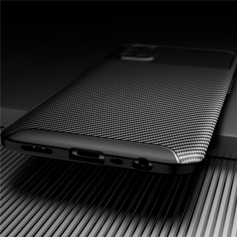 For Oppo A92 Case Cover Soft Silicone Bumper Anti-knock Carbon Fiber Cover For Oppo A52 Case For Oppo A92 A72 A52 Shell 6.5 inch