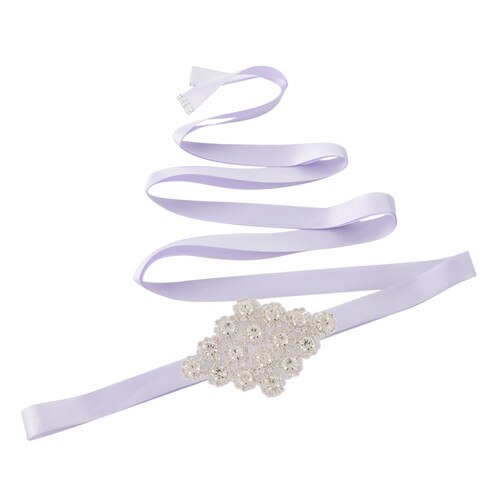 Trixy  s10 diamanten riemen bruidsriem strass riem sjerpen trouwjurk riem avondjurk riem chique riem voor vrouwen huwelijk: Lavendel