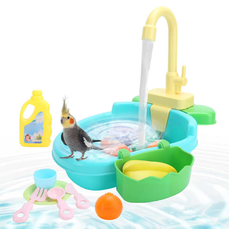Beauty Bird Bath Tub Parrot Automatic Bathtub Multi-Functional Washbowl W/Toy Pet Supplies Tools Accessories