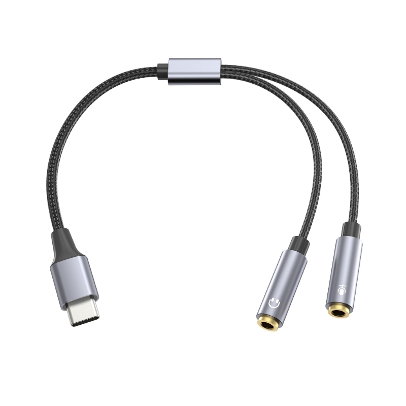 Kopfhörer, Mikrofon-Splitter-Adapter, 3,5 mm/USB-C-Kopfhörer und Mikrofon-Adapter, 3,5-mm-Stecker auf 3,5-mm-Buchse, genießen Sie