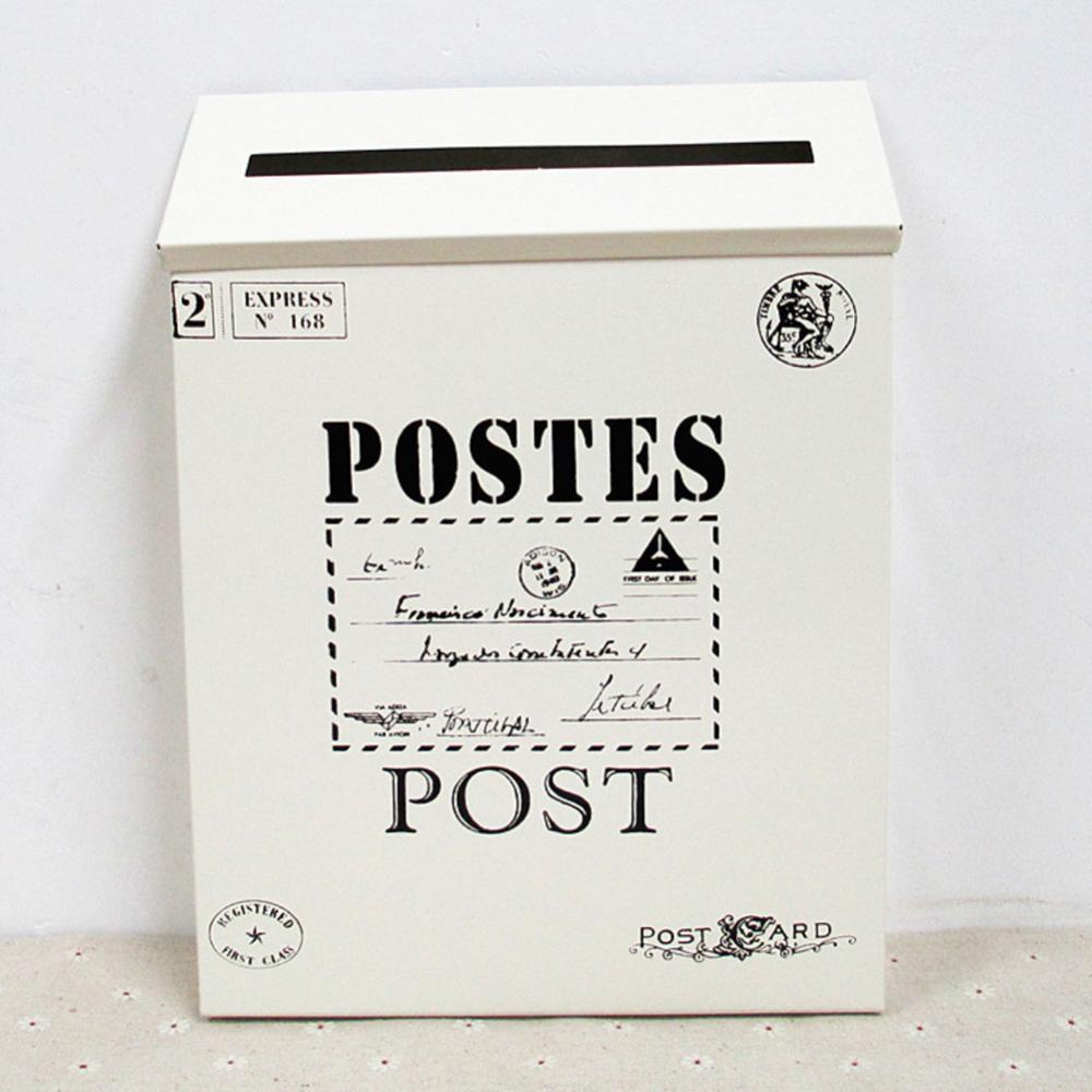 Retro Metal Wall Mounted Mailbox Bucket Newspaper Letter Box Post Garden Decor