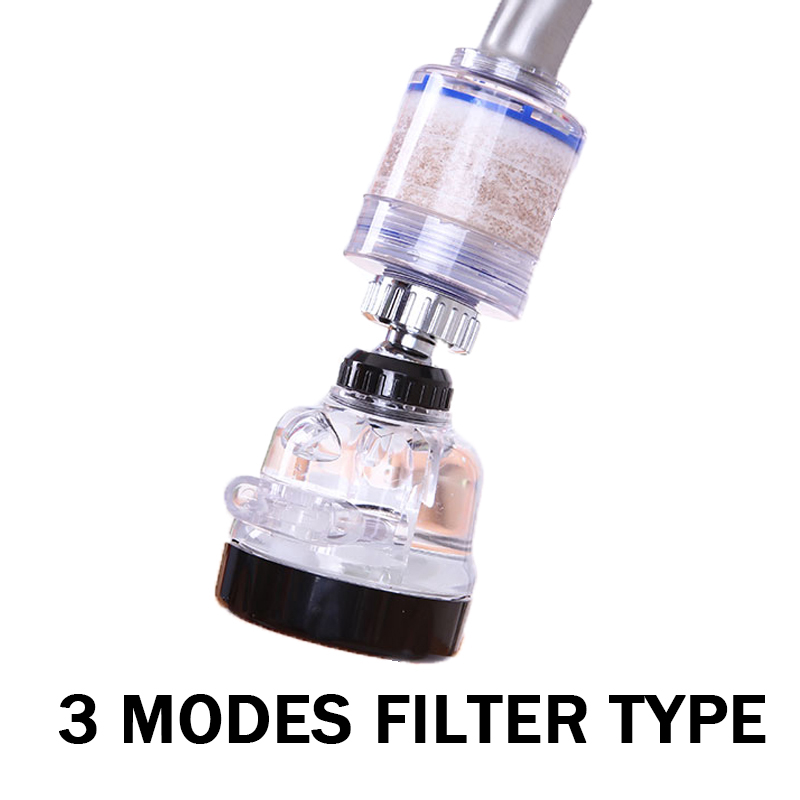 ZhangJi aireador de grifo de cocina de 360 grados 2 modos difusor de filtro de agua ajustable boquilla de ahorro de agua conector de grifo ducha: Gris claro