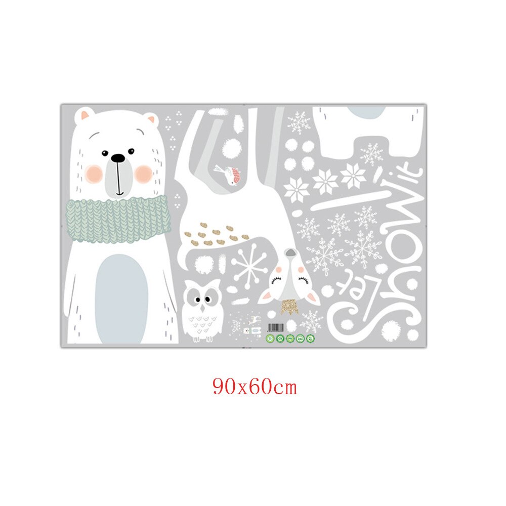 Snow month electrostatic Wall Sticker Window Glass Christmas DIY Stickers Home Decal Christmas Decoration Year wallpaper#25