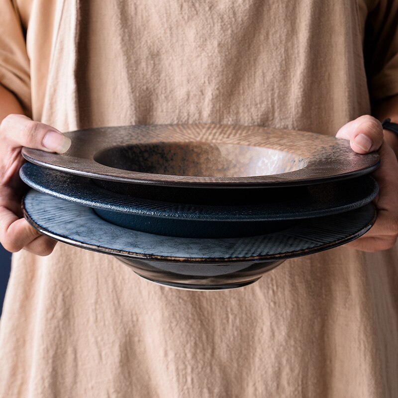 CHANSHOVA 10 cal ceramiczny kreatywny 450ml miska na makaron salaterka gruba zupa płyta osobowość chińska porcelana G327