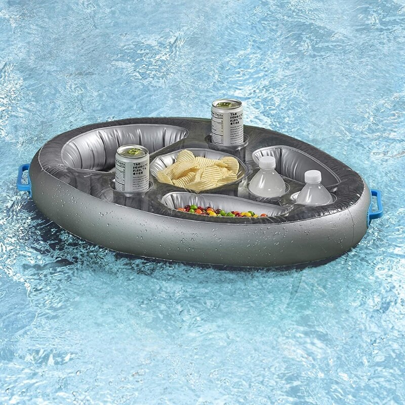 97BC Fancy Inflatable Floating Drinking Holder Pool Food Tray Cooler Serving Bar for Summer