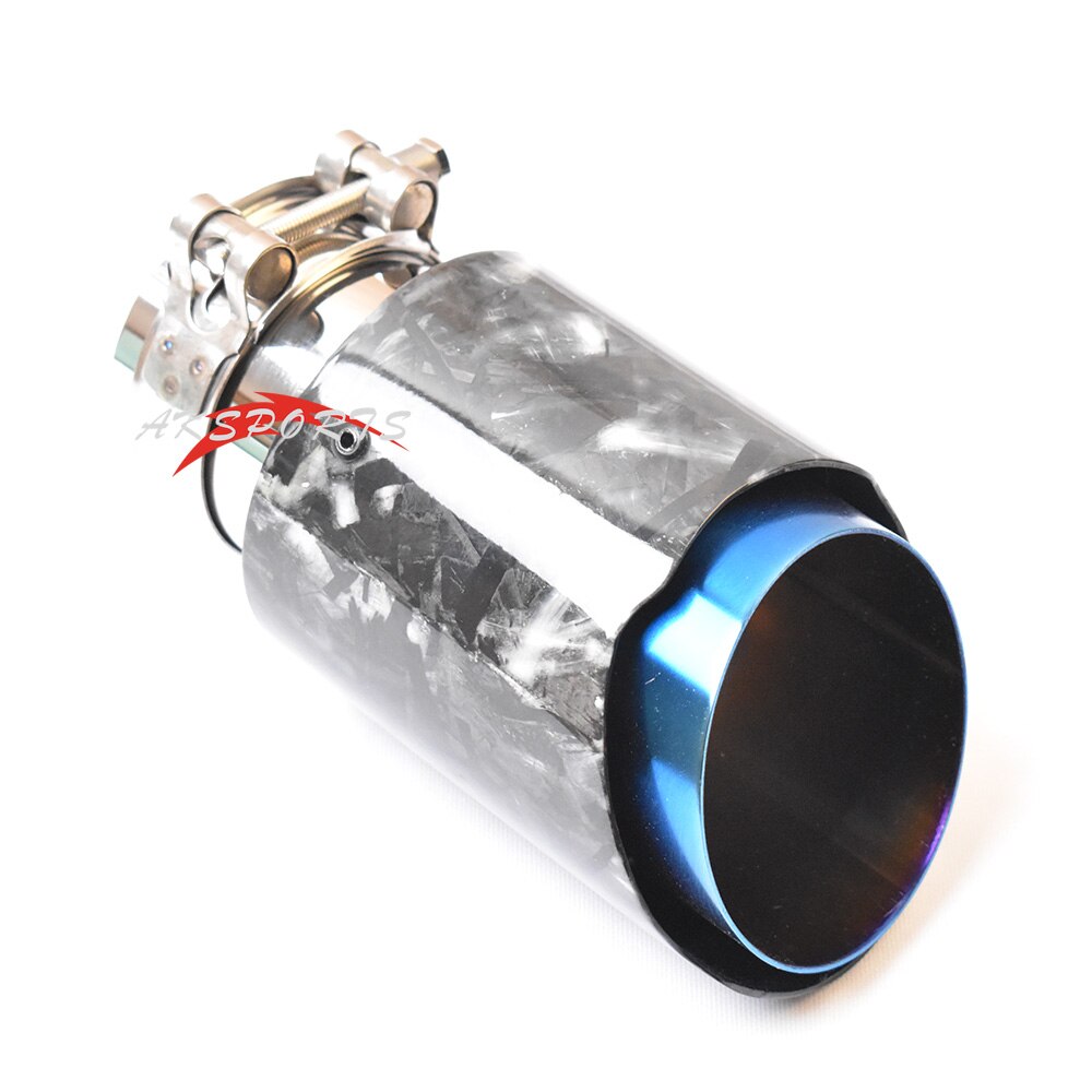 1 Pc Auto Stijl Gesmeed Fiber Carbon Roestvrij Staal Blauw Uitlaat Pijp Glossy Uitlaat Tip Voor E63 E90