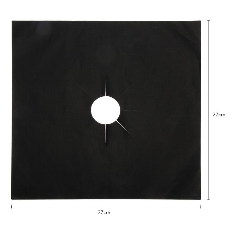 Quemador de cubierta reutilizable para estufa de Gas, 6 uds., Protector adecuado para diferentes fogones de Gas, almohadillas con revestimiento para suministro de cocina doméstico: Black