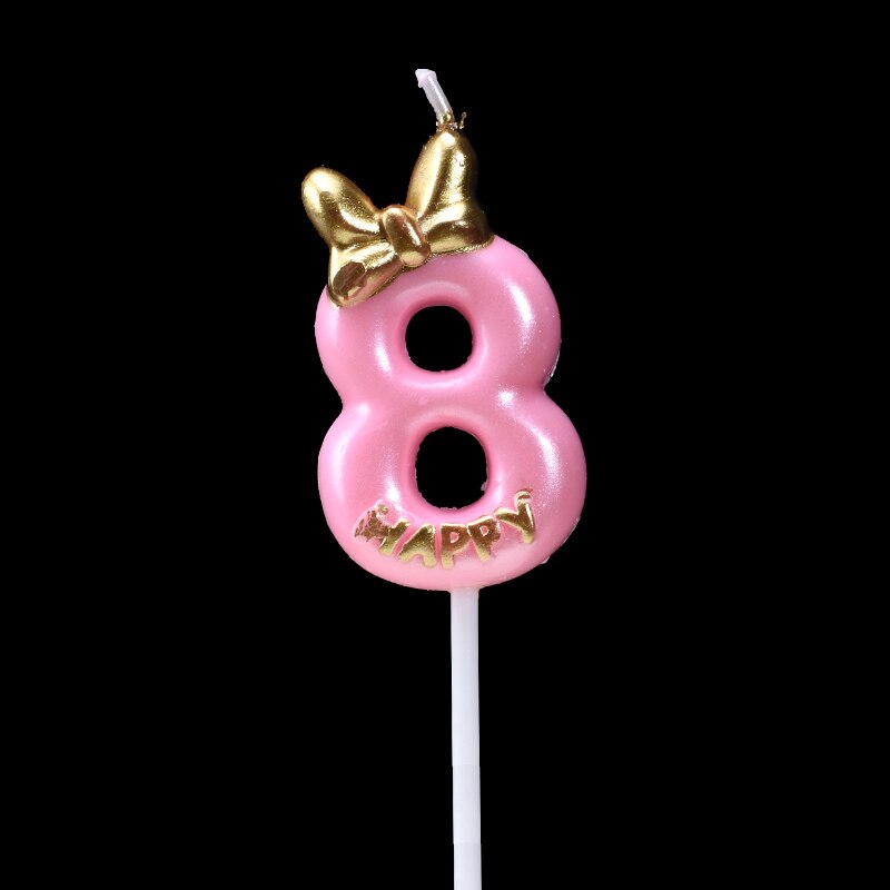 Cakelove bolos de 0 a 9 números, vela para festa de aniversário, itens para bolo, números de bolo, aniversário, festa de idade decorações: Pink 8