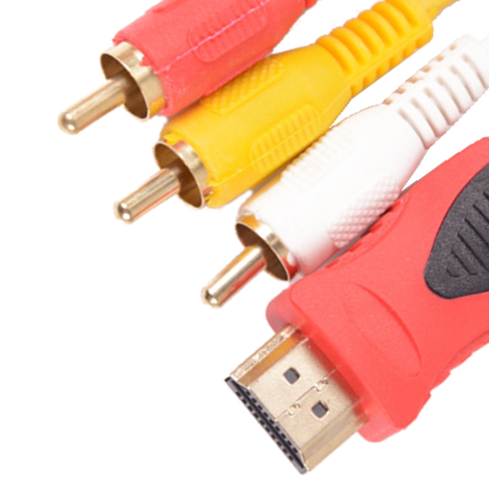 1.5M Conversion Converter HDMI to RCA Cable HDMI Male to 3 RCA AV Male AV Composite Male M/M Connector Adapter Cable Cord