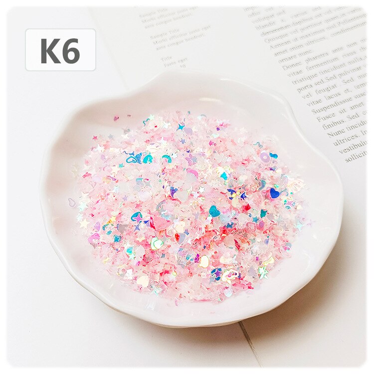 20g 3mm-8mm Sequins PVC Flat Five-pointed Star Heart Shell Mixed Loose Sequin Paillettes Sewing Craft DIY Scrapbooking: K6
