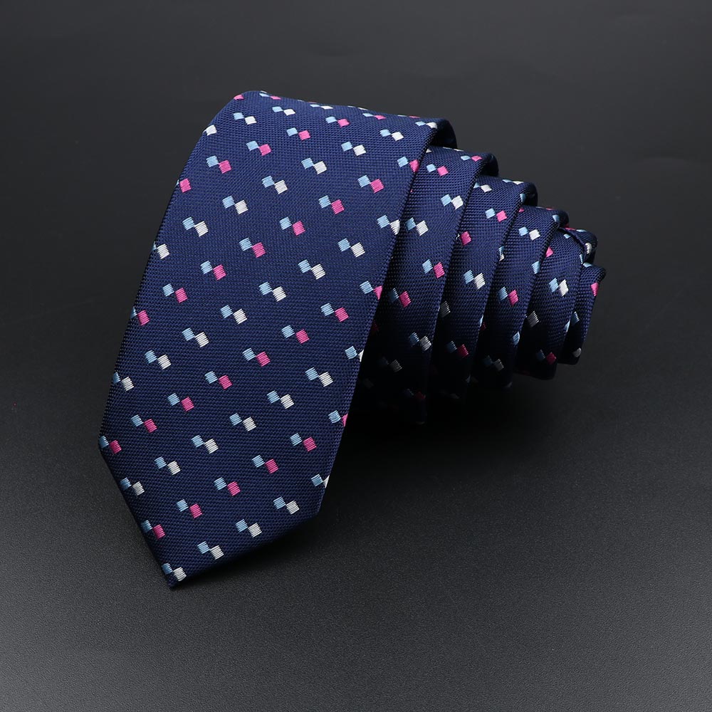 Klassische, schmale, gestreifte Krawatte für Herren, verrotten, marineblau, Jacquard-gewebt, solide Krawatte mit karierten Punkten, Alltagskleidung, Krawatte, Hochzeit, Party,: Ingwer