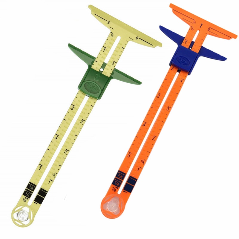 2Pcs Sewing Measuring Ruler Patchwork Tailor Ruler Tool Accessories Household Aluminum Plastic Sliding Gauge 5BB5940