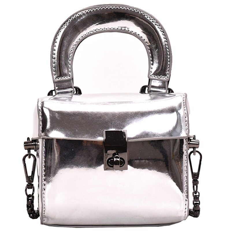 Spiegel vierkante tas hoge lakleren dames handtas slot ketting schoudertas messenger bag