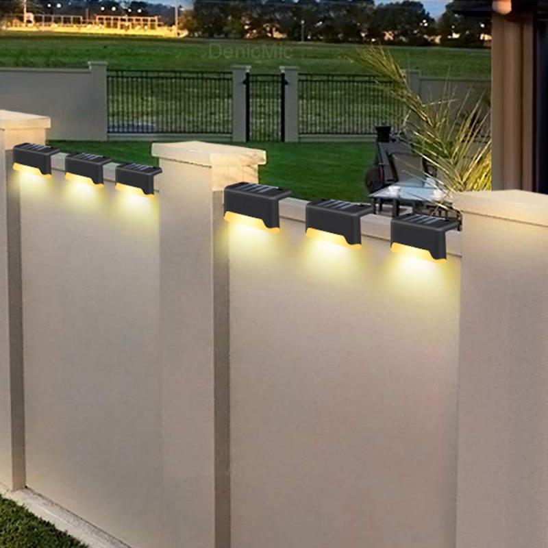 Luces Led solares de exterior de 8/4/1 Uds., luces de paso a prueba de agua, lámpara Solar de valla para Patio, escaleras, luz Solar de jardín