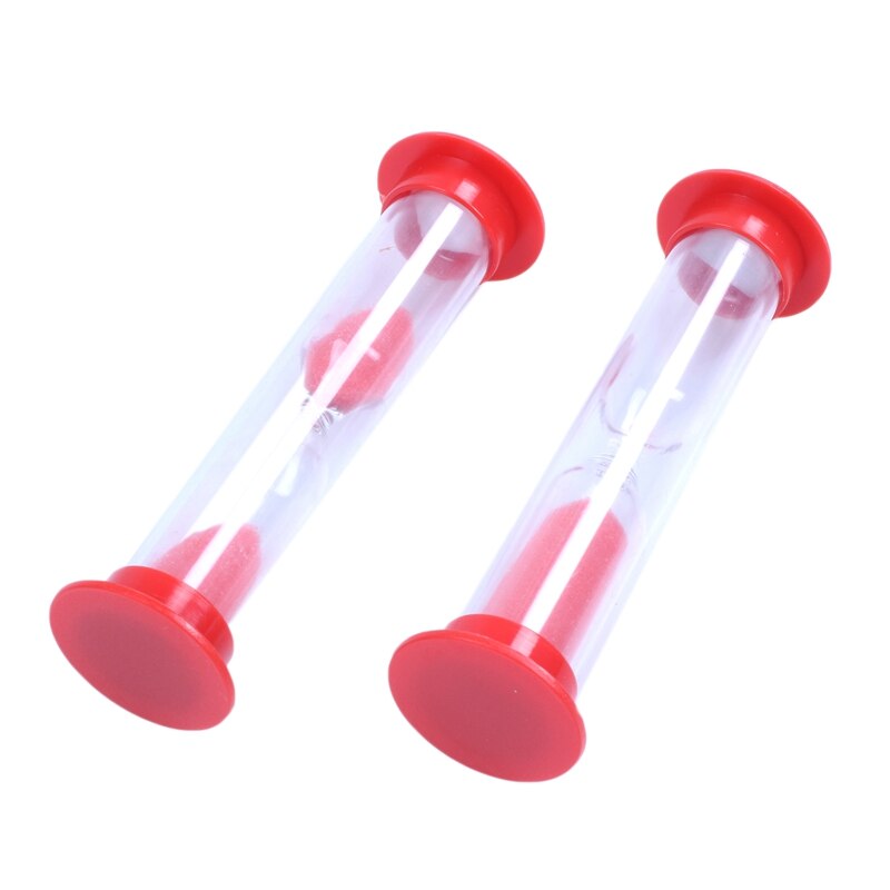 Plastic Rode Zandloper Timer Twee Minuut voor Kind Tanden Poetsen