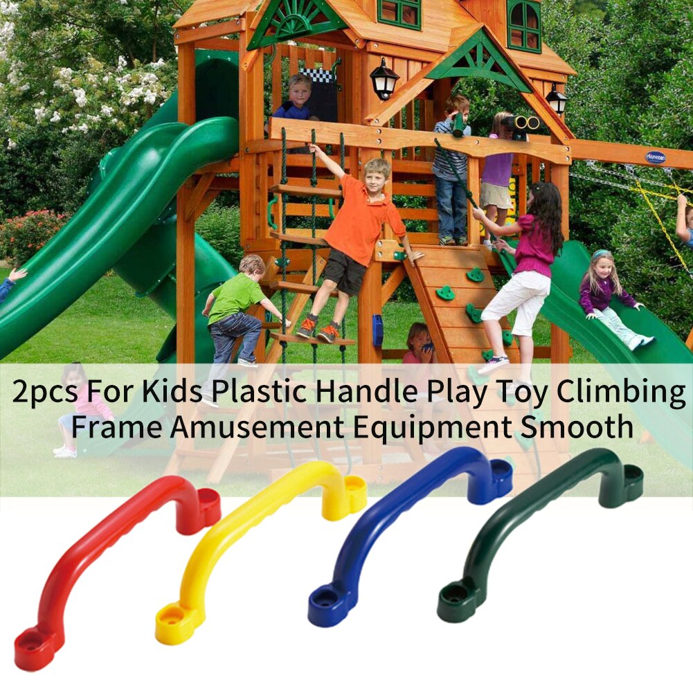 2 stk sikkerhedsunderholdningsudstyr legetøjsspil skridsikkert plasthåndtag tilbehør til børn klatrestativ den legehus træhus