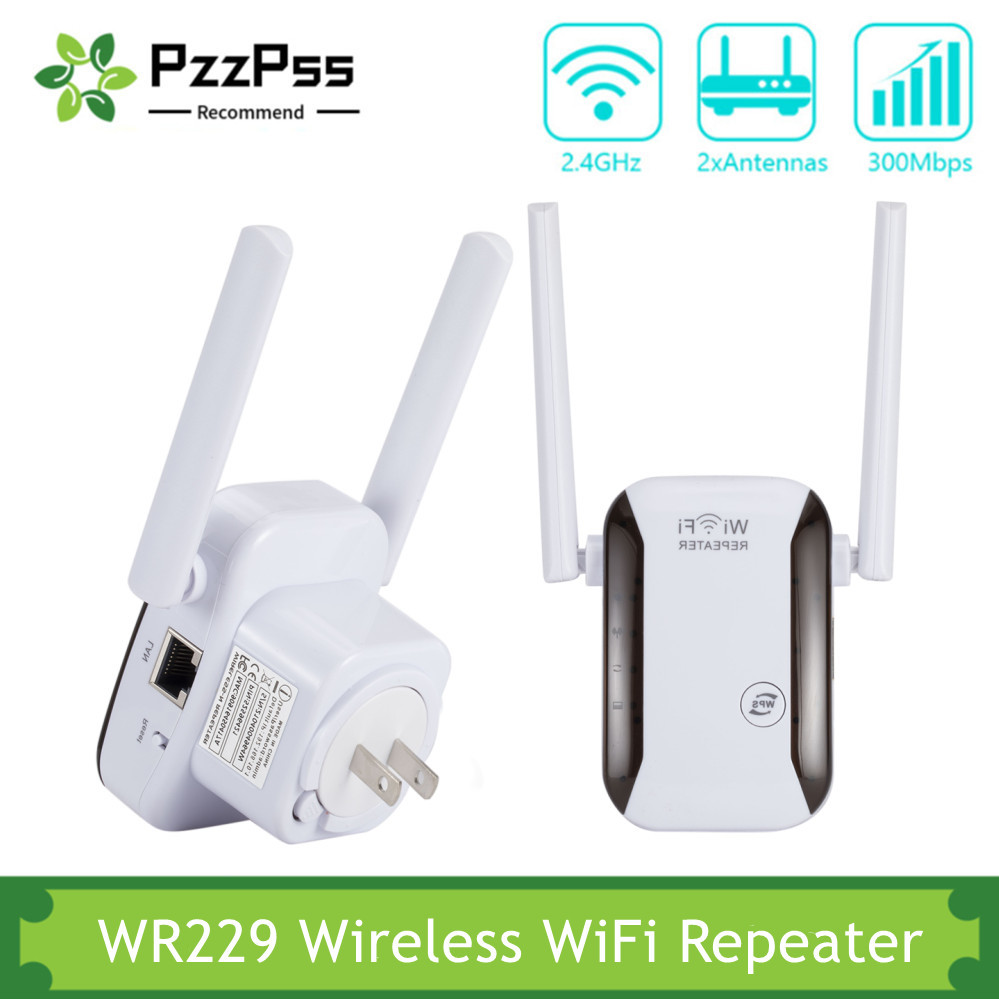 PzzPss-repetidor WiFi inalámbrico para el hogar, amplificador de señal de red de 2,4G, 300Mbps, WR229 IIEEE802.11 b/g/n, 2 antenas