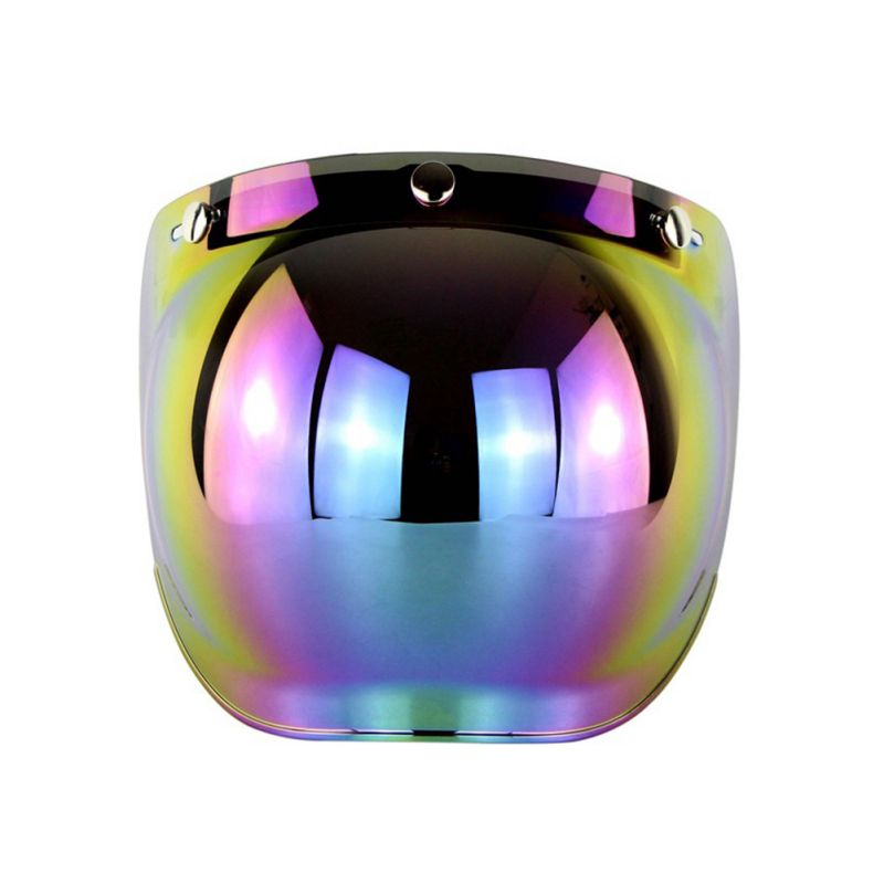 Helmet Bubble Visor Universal Flip up Lens Bubb Face Motorcycle Helmet Visor 8 Color Vintage Helmet Windshield Shield -: C