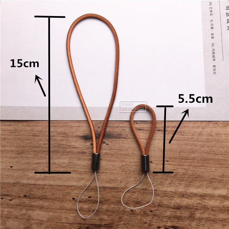 Leacther Lanyard-Vintage Leather Key Chain with Lanyard Mobile Phone Straps Strap Wrist Rope Phone for USB Flash Drives Keys