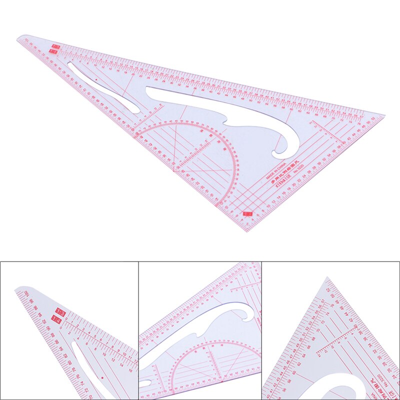 Multi-function Triangular Scale Ruler Measure Plastic Dressmaking Tailor Sewing