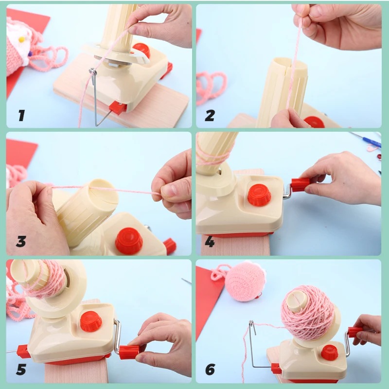 Manual Handheld Fiber Wool for DIY Sewing Making String Ball Hand Operated Yarn Winder Thread Skein Cable Winder Machine