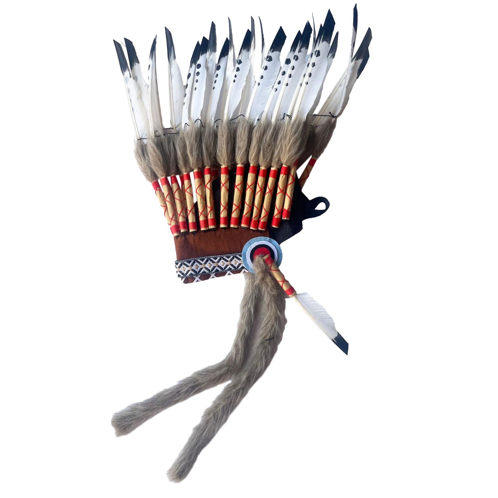 Chief Indian Hat Feather Headdress Costume Men Women Head Accessories Headpiece for Carnival Show Fancy Dress Cosplay Halloween