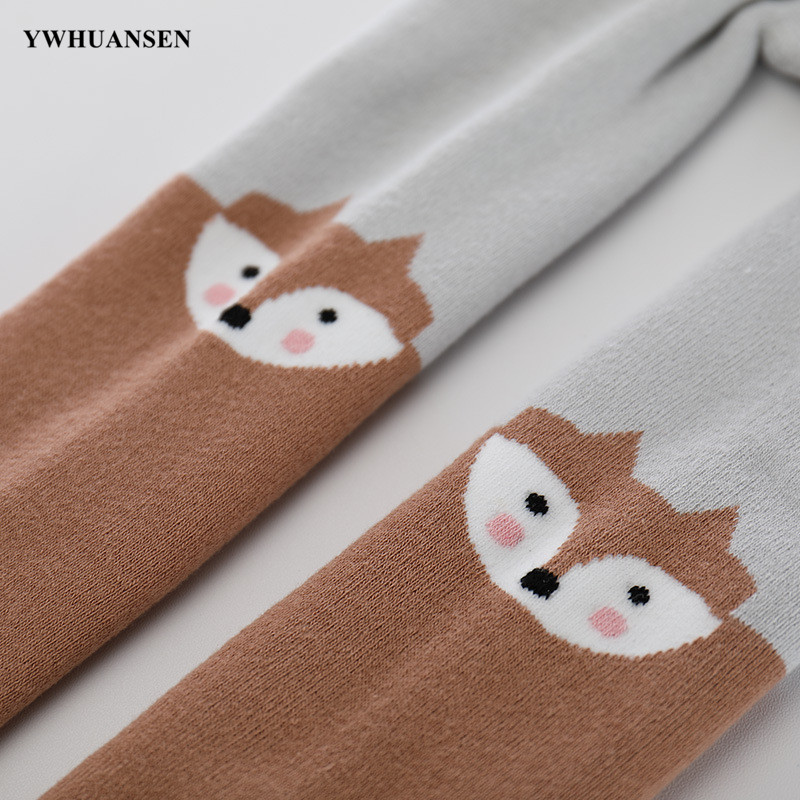 Ywhuansen 0 Om 4 Jr Cartoon Dikke Badstof Peuter Panty Winter Dikke Baby Panty Panda Vos Patroon Kids Meisje Panty katoen