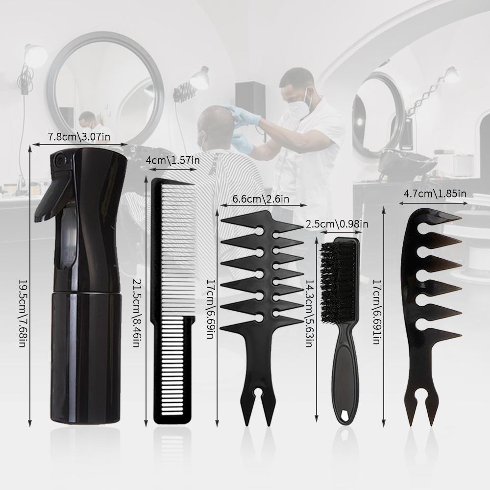 3/4/5 pçs/lote conjunto de pente de cabelo preto estilo cabeleireiro pente de cabelo dos homens barbeiro treinamento cauda pente salão de beleza estúdio pente de corte de cabelo: Verde