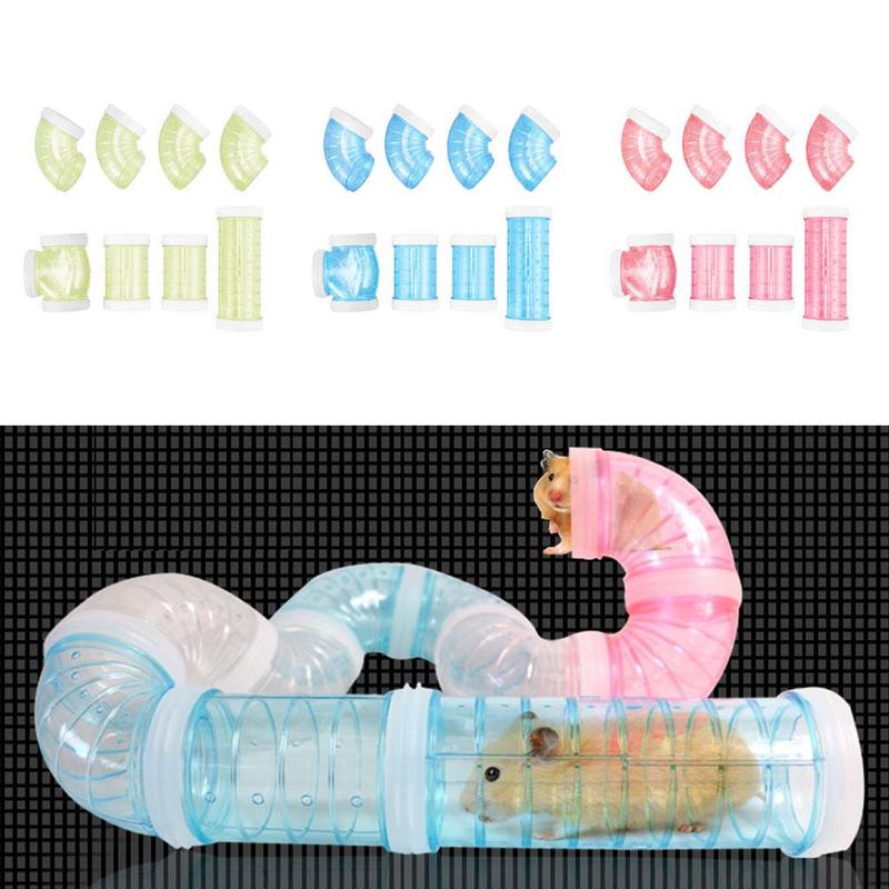 8 sztuk/zestaw DIY chomika zabawka-tunel zwierzę domowe sport szkolenia rurociągu przejrzyste pas startowy zabawki chomik narzędzie robić gry