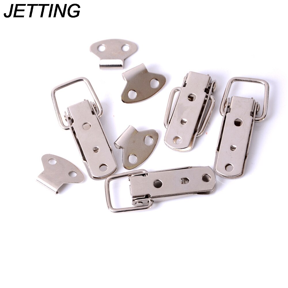 JETTING 4pcs/lot Iron Hasp Sliding Door Window J105 Cabinet Boxes Spring Loaded Latch