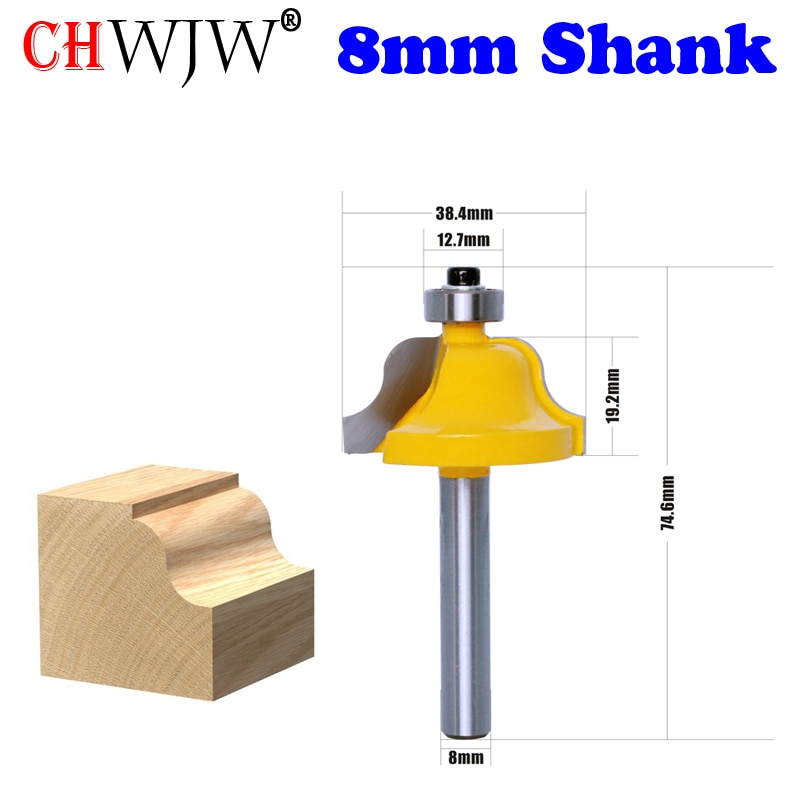 CHWJW 1-2pc 8mm Shank Wainscoting Roman Ogee &amp; Pedestal Router Bit C3 Carbide Tipped Wood Cutting Tool woodworking router bits: 80053