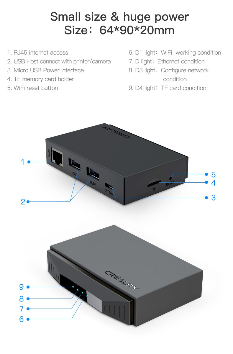Creality Wifi Box Creality 3D Printer Upgrade Onderdelen Wifi Cloud Doos 21 Dagen Levering 21 Dagen Levering 21 Dagen Levering