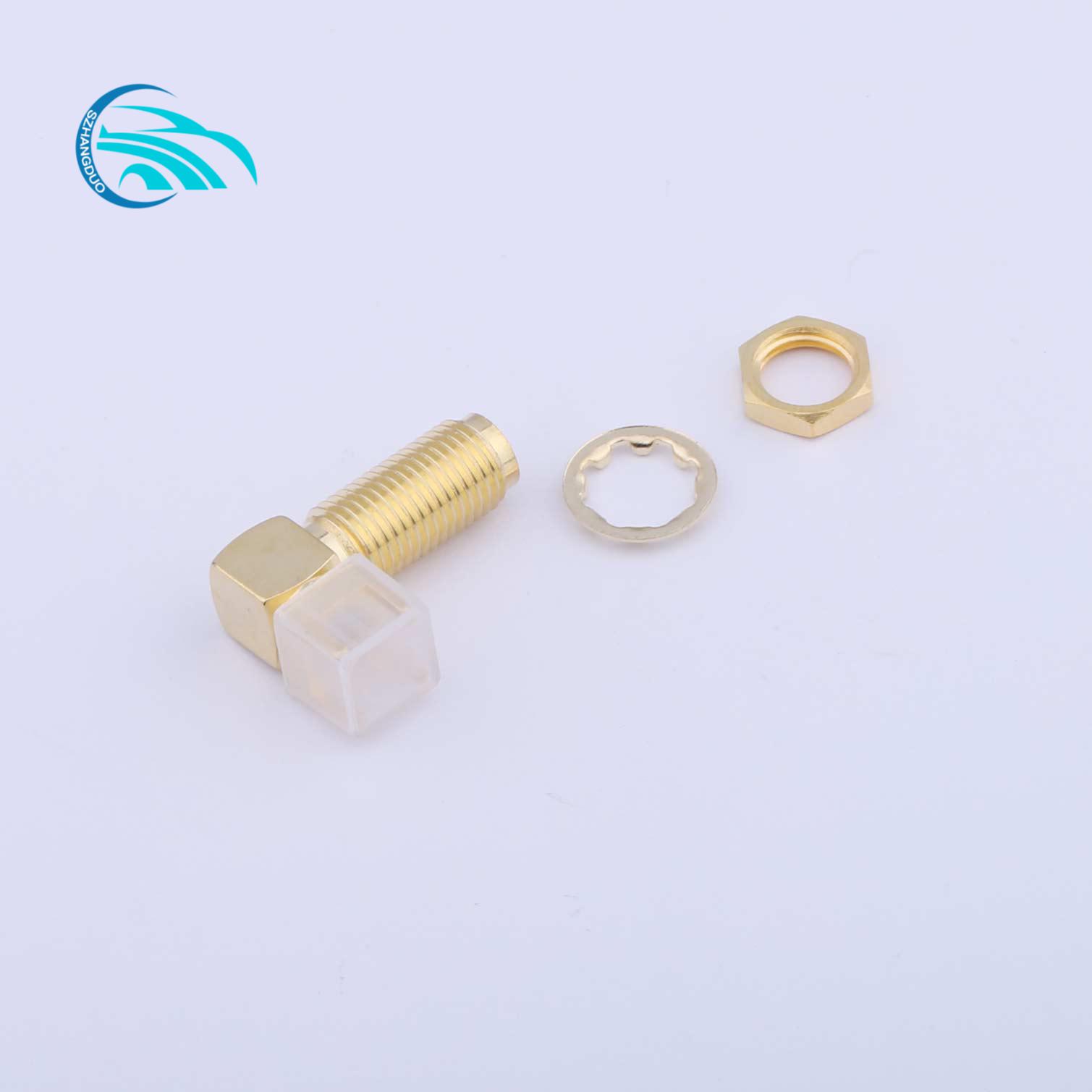 2PCS/LOT 90 Degree Right Angle 14MM RF SMA Connector Head Gold Plated Outer Screw Inner Orifice Plate End Seat