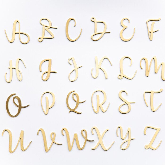 Golden Brass Letters And Numbers Wall Decor Villa Hotel Door Plates - View #7