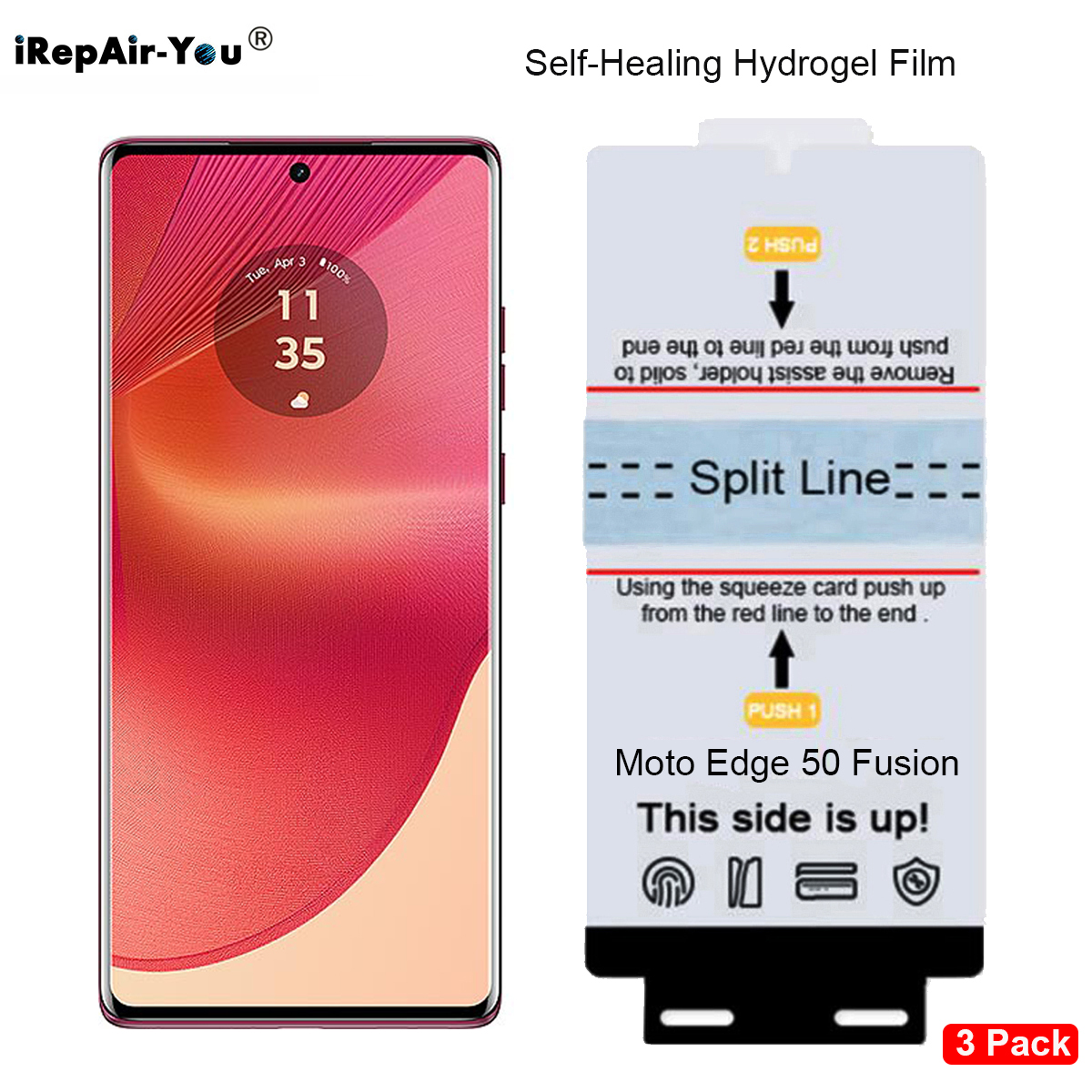 3Pcs Self Healing Hydrogel Gel Film For Motorola Edge 50 Neo Pro Moto Edge 50 Fusion Ultra TPU Screen Protector Fix Tools