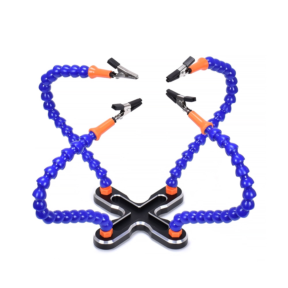 NEWACALOX USB LED 3X lunettes loupe lampe bricolage soudure troisième main 4pc bras flexibles soudage aide support réparation support outil