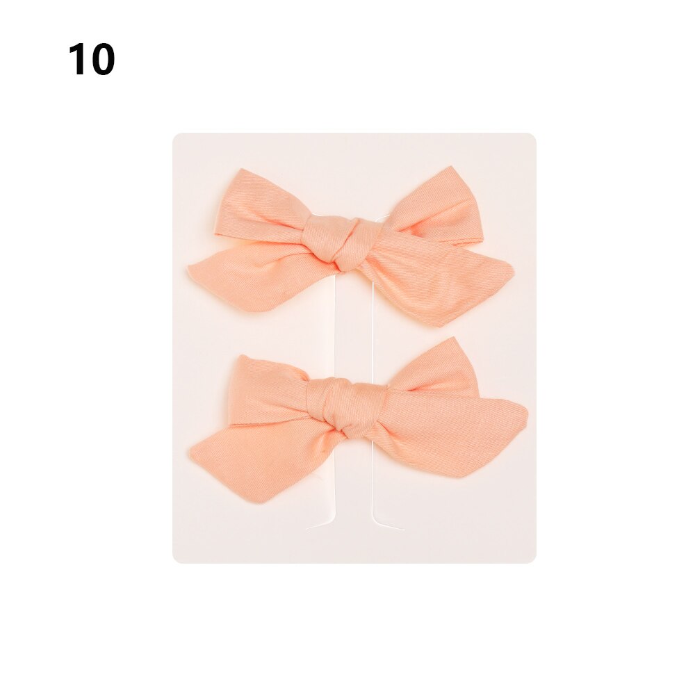 2Pcs Baby Meisjes Afdrukken Bloem Bohemien Mode Boog Bb Hair Clips Kinderen Leuke Katoenen Haarspelden Metalen Baret Haar Accessoires: 10