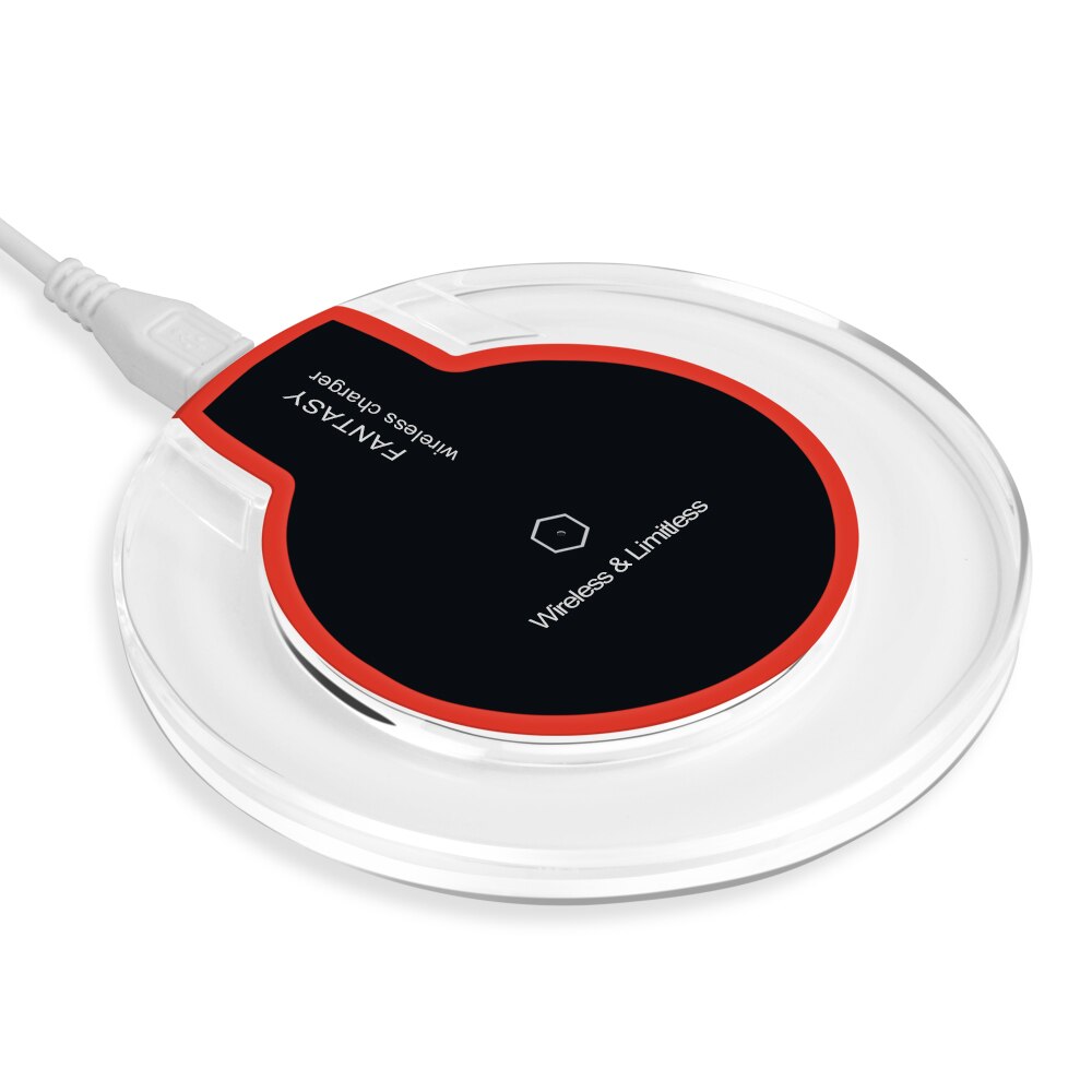 QI Wireless Charger For iPhone XS Max LED USB Wireless Charger Adapte Fast Charging For Samsung Galaxy S8 S9 Plus: Black