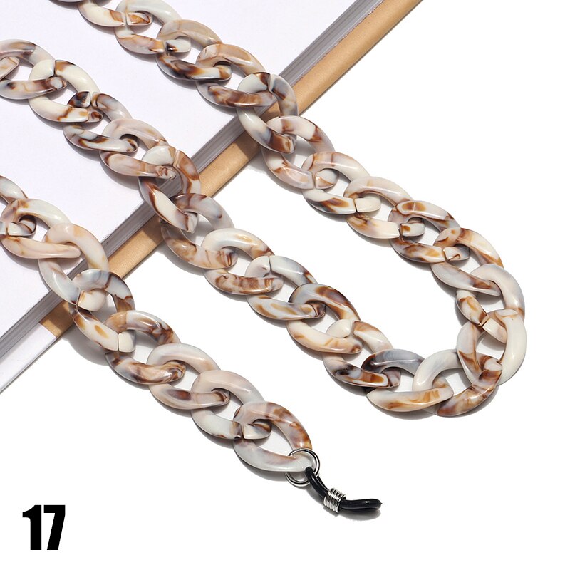 Mode Acryl Candy Kleur Zonnebril Kettingen Glazen Ketting Bandjes Ketting Chunky Lanyards Unisex Hals Brillen Strap: 17
