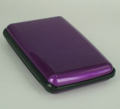 Wasserdicht karte Halfter männer reise metall karte Halfter kreditkarte Halfter tasche glänzend antimagnetisch wasserdichte Aluminium karte Halfter: Violett