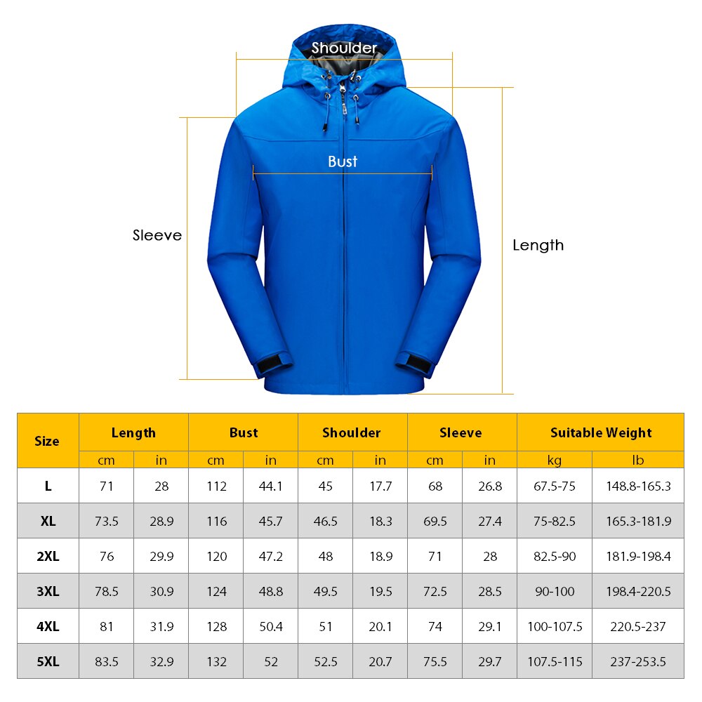 Men Mountain Waterproof Shell Jacket Ski Jacket Windproof Jacket Winter Warm Jacket for Camping Hiking Skiing