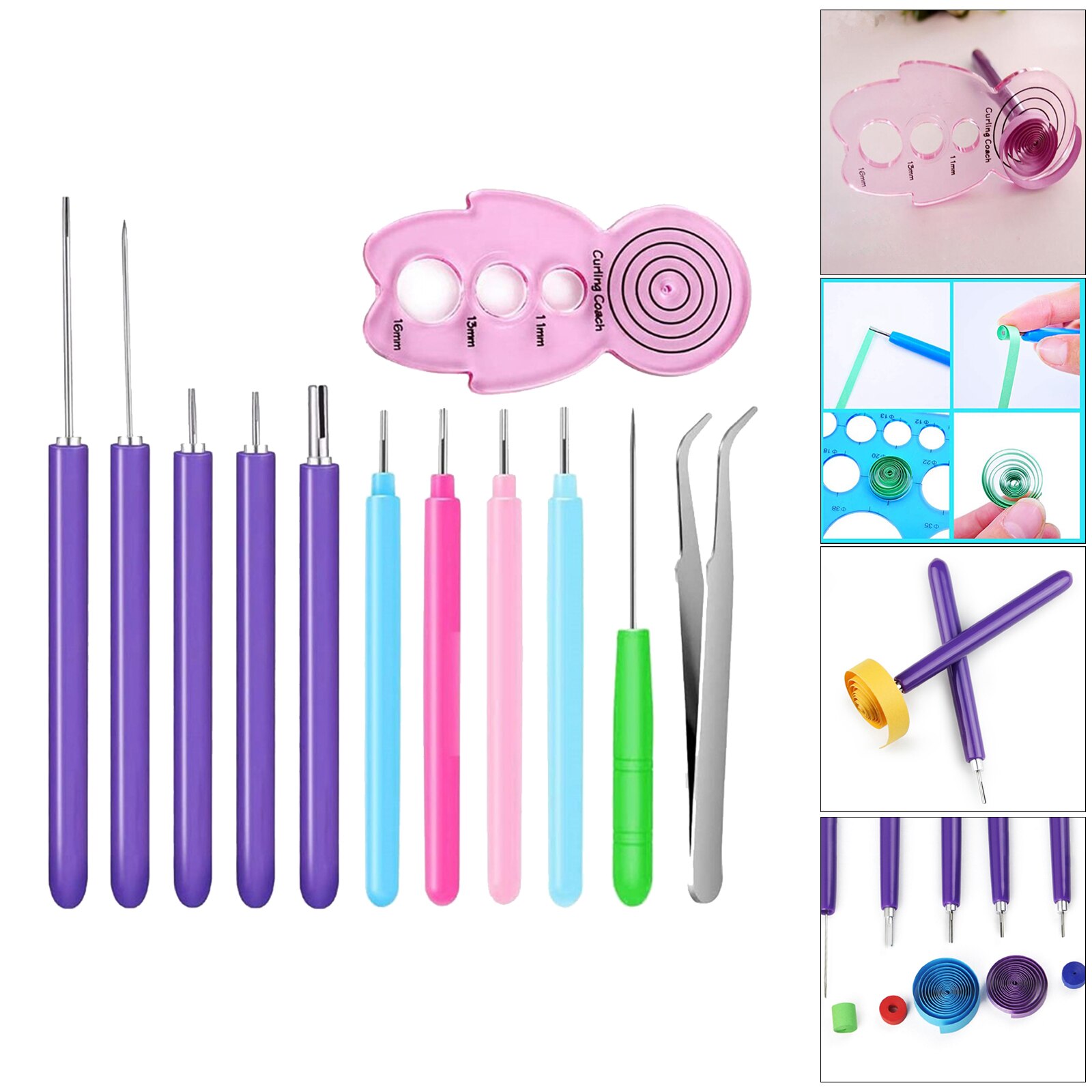 Slotted Quilling Tools Quilling Supplies Hand Craft DIY Tool for Adults 16 Pieces