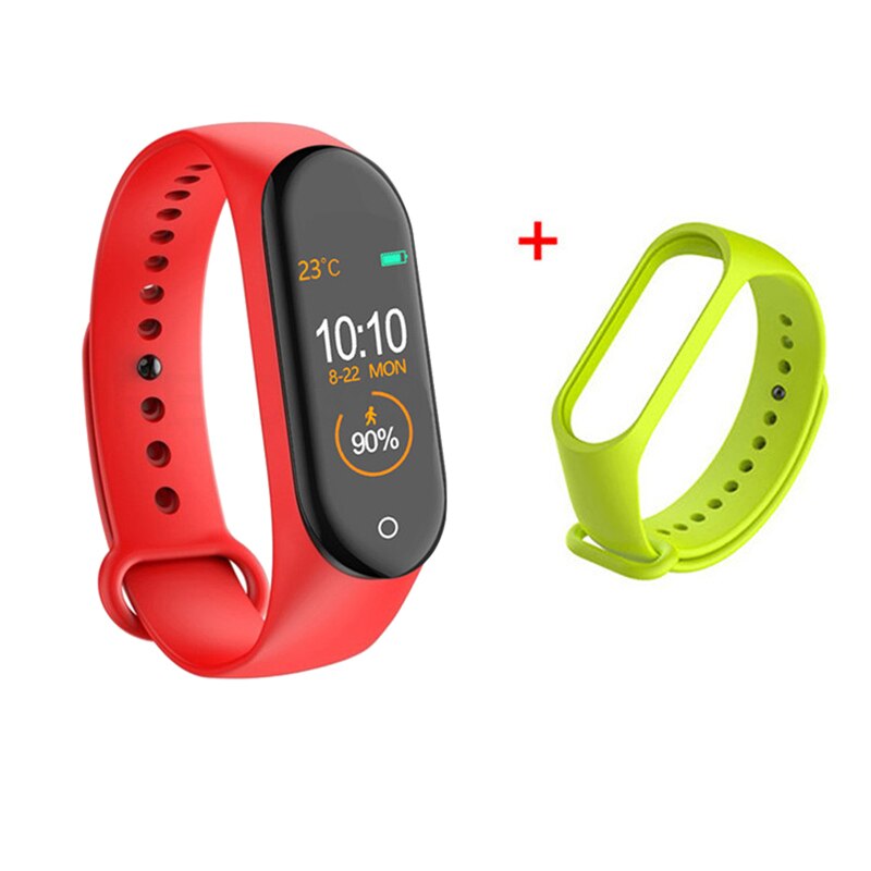 M4 Smart bracelet Watch band 4 Fitness Tracker Sport Heart Rate Blood Pressure Smartband Monitor Health Wristband PK M3 band 4: Red with strap 1