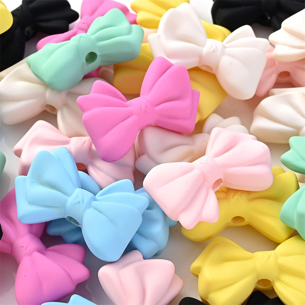 5 uds. Cuentas de nudo de lazo de gran tamaño, cuentas de joyería con lazo acrílico Multicolor para hacer joyas, pendientes, collar, colgante de cadena para teléfono: YELLOW
