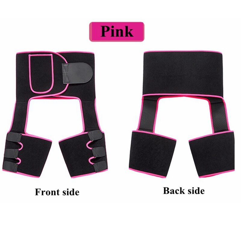 Recortador de muslo de cintura alta 3 en 1 y levantador de glúteos neopreno rutina ejercicios para adelgazar cinturón de bolsillo mujeres entrenador de cintura pérdida de peso pierna Shaper: Pink 1031 / L